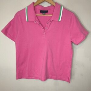 NORTHERN ISLES Pink Cropped‎ Polo, Large